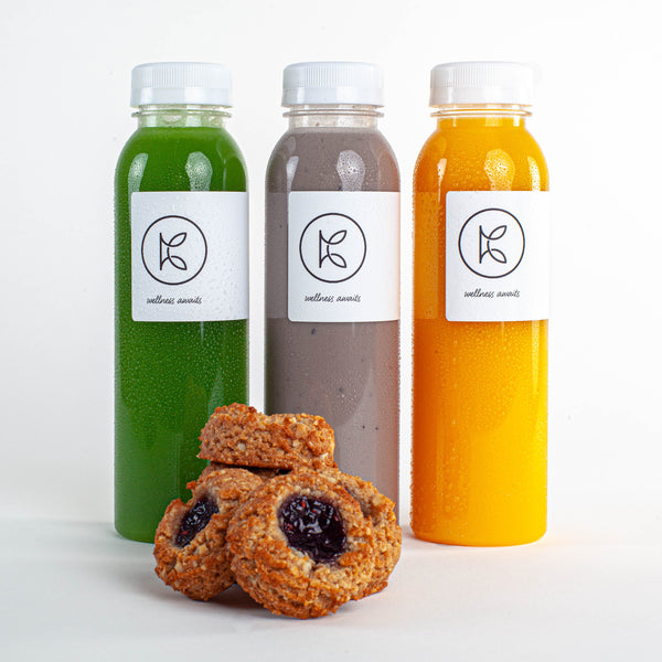 Fresh-pressed juices and gluten-free dessert Kooshi Gourmet Los Angeles Meal Delivery